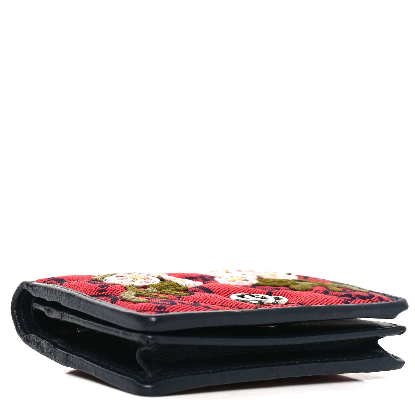 Monogram Multicolor Matelasse Diagonal Floral Embroidered  GG Marmont Card Case Wallet Red Blue Multicolor