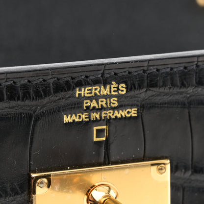 Hermes Matte Alligator Kelly Wallet To Go Black 6 of 11