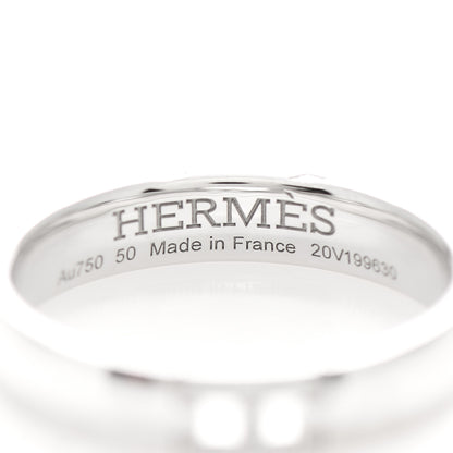 Hermes 18K White Gold Diamond Ever Herakles Wedding Band Ring 50 5.25 4 of 5