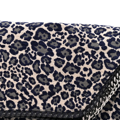 Stella McCartney Cotton Canvas Leopard Big Falabella Fold Over Tote Grey 8 of 10
