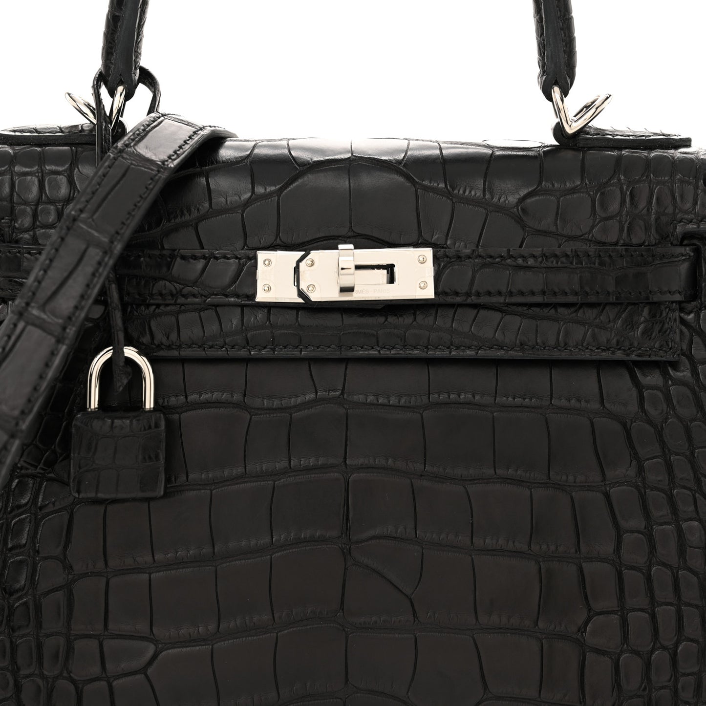 Matte Alligator Kelly Retourne 25 Black