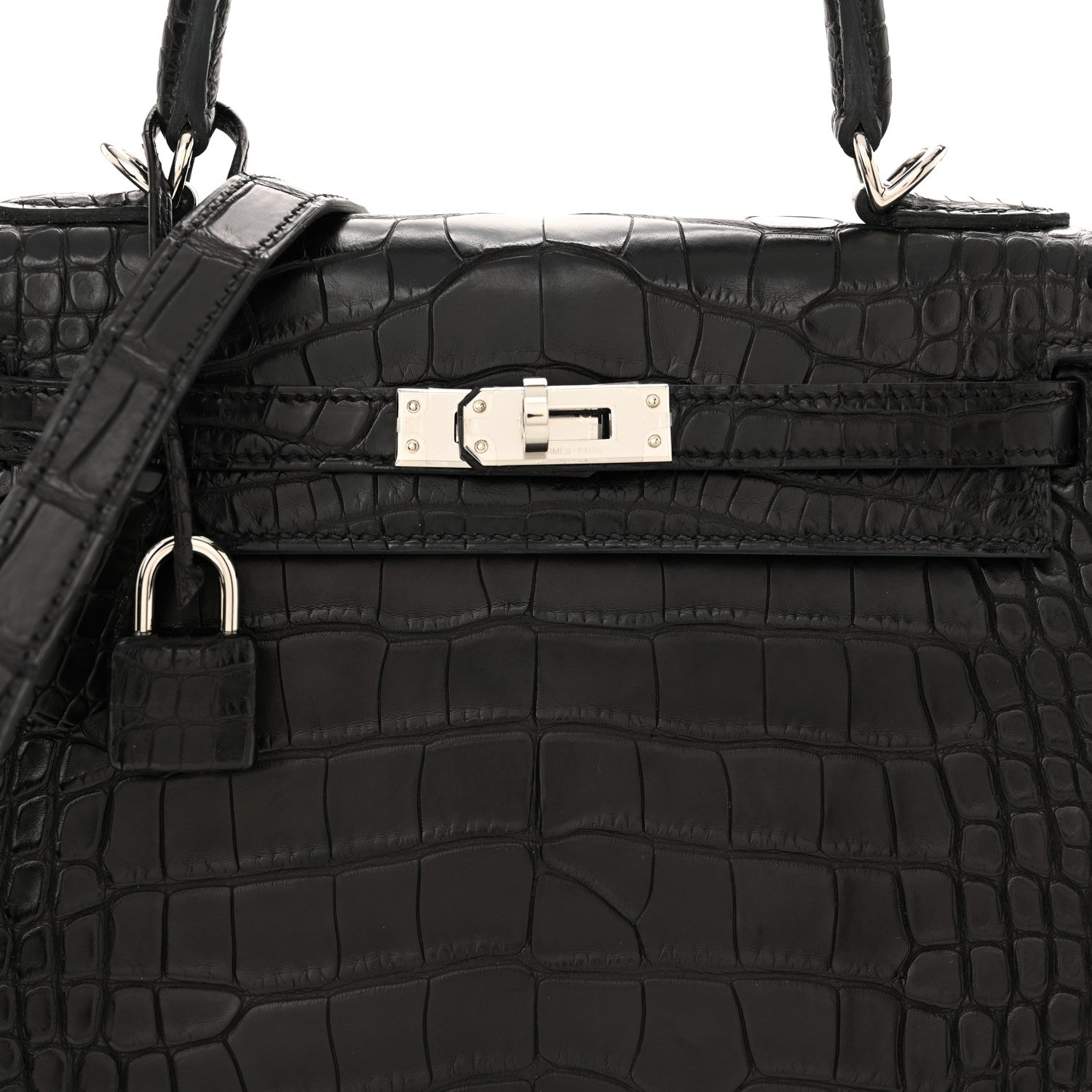 Hermes Matte Alligator Kelly Retourne 25 Black 8 of 15