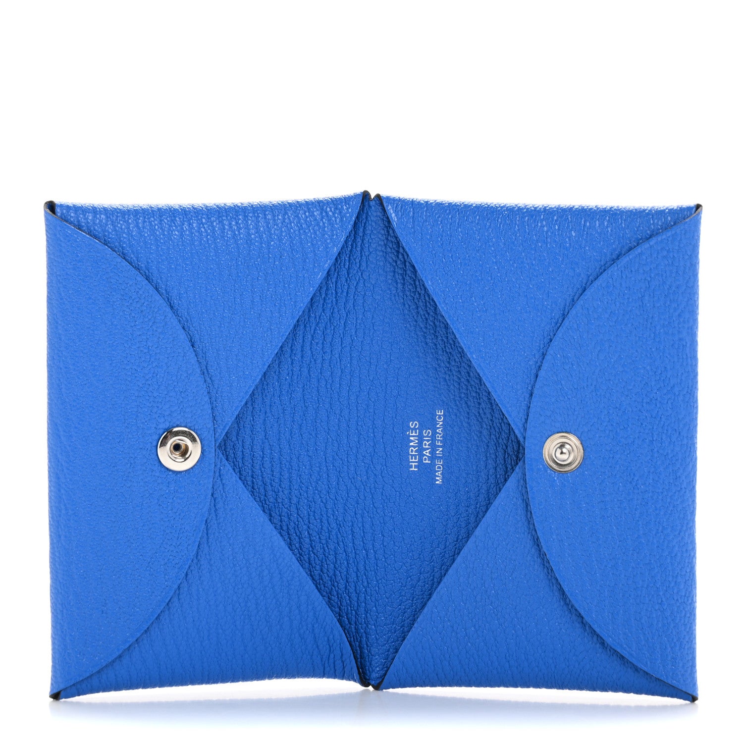 Hermes Chevre Mysore Calvi Card Case Bleu Hydra 5 of 8