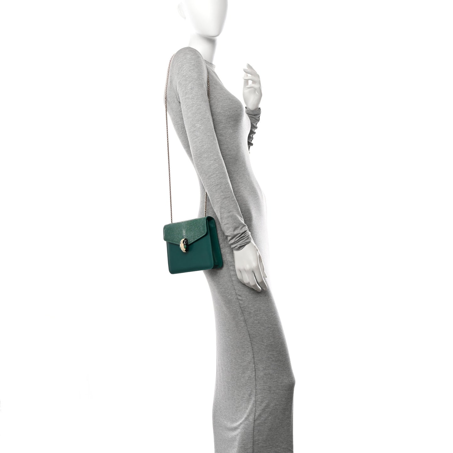 Galuchat Calfskin Serpenti Forever Crossbody Bag Blue
