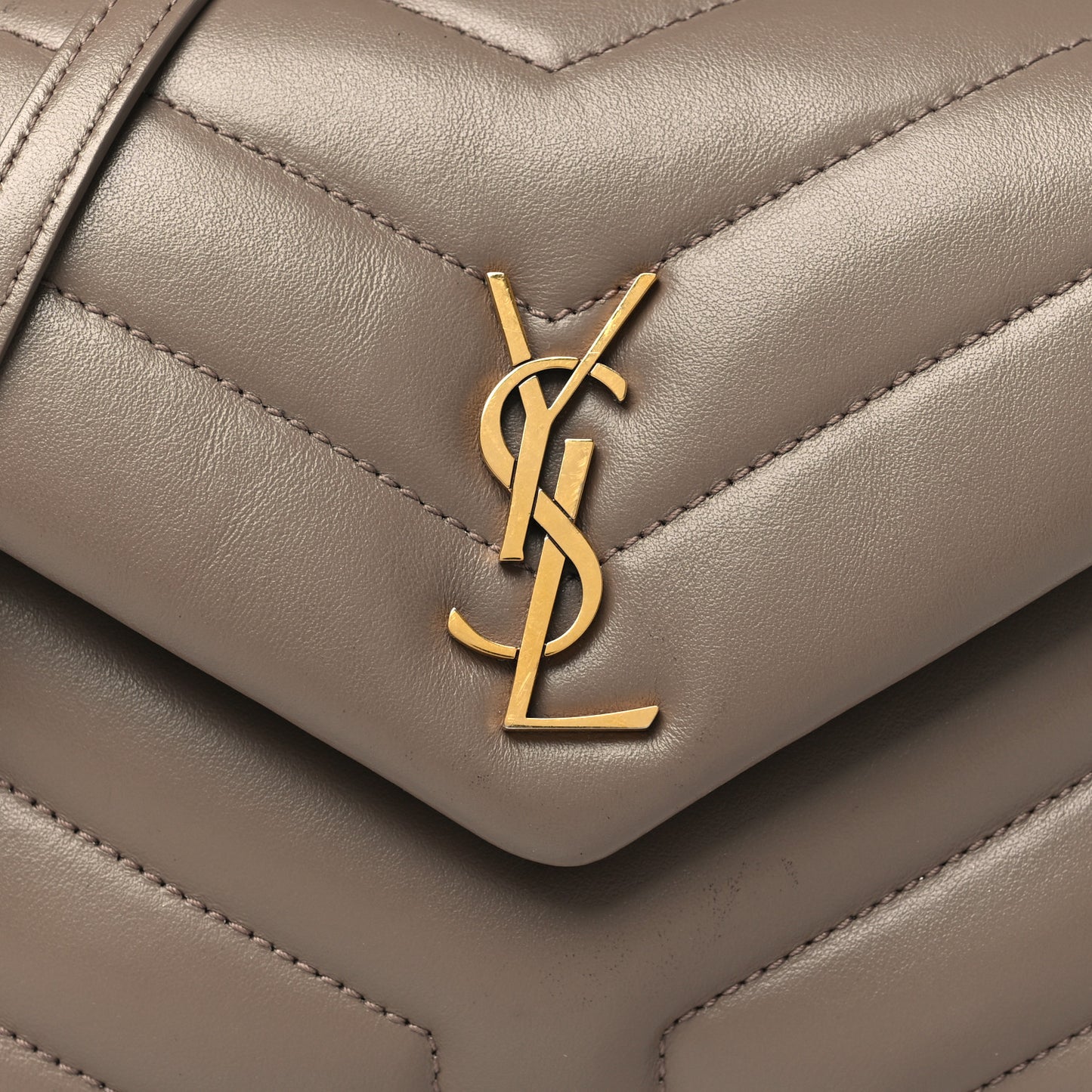 Calfskin Y Quilted Monogram Toy Loulou Crossbody Bag Greyish Brown