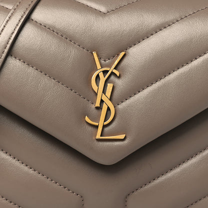 Saint Laurent Calfskin Y Quilted Monogram Toy Loulou Crossbody Bag Greyish Brown 8 of 11