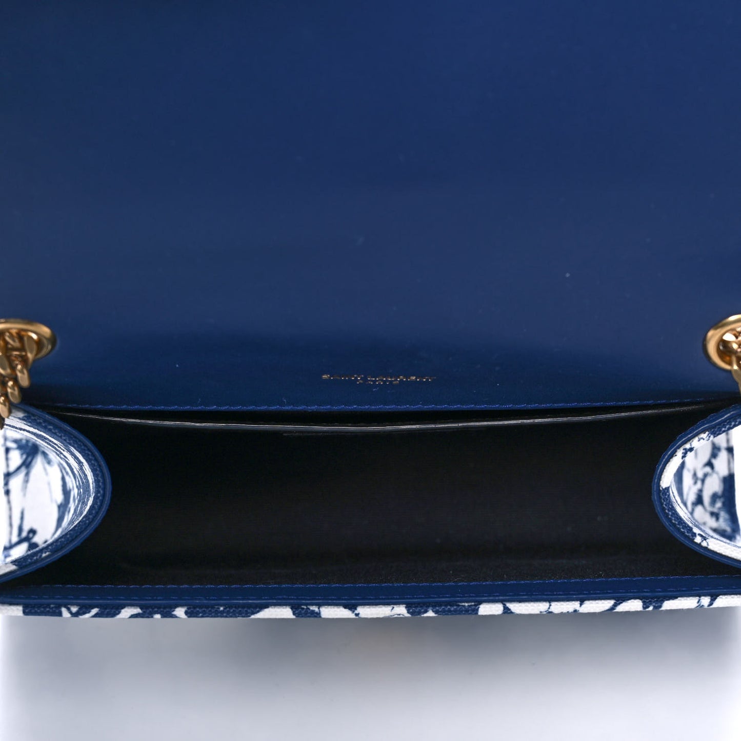 Canvas Small Monogram Hibiscus Print Kate Satchel Blue