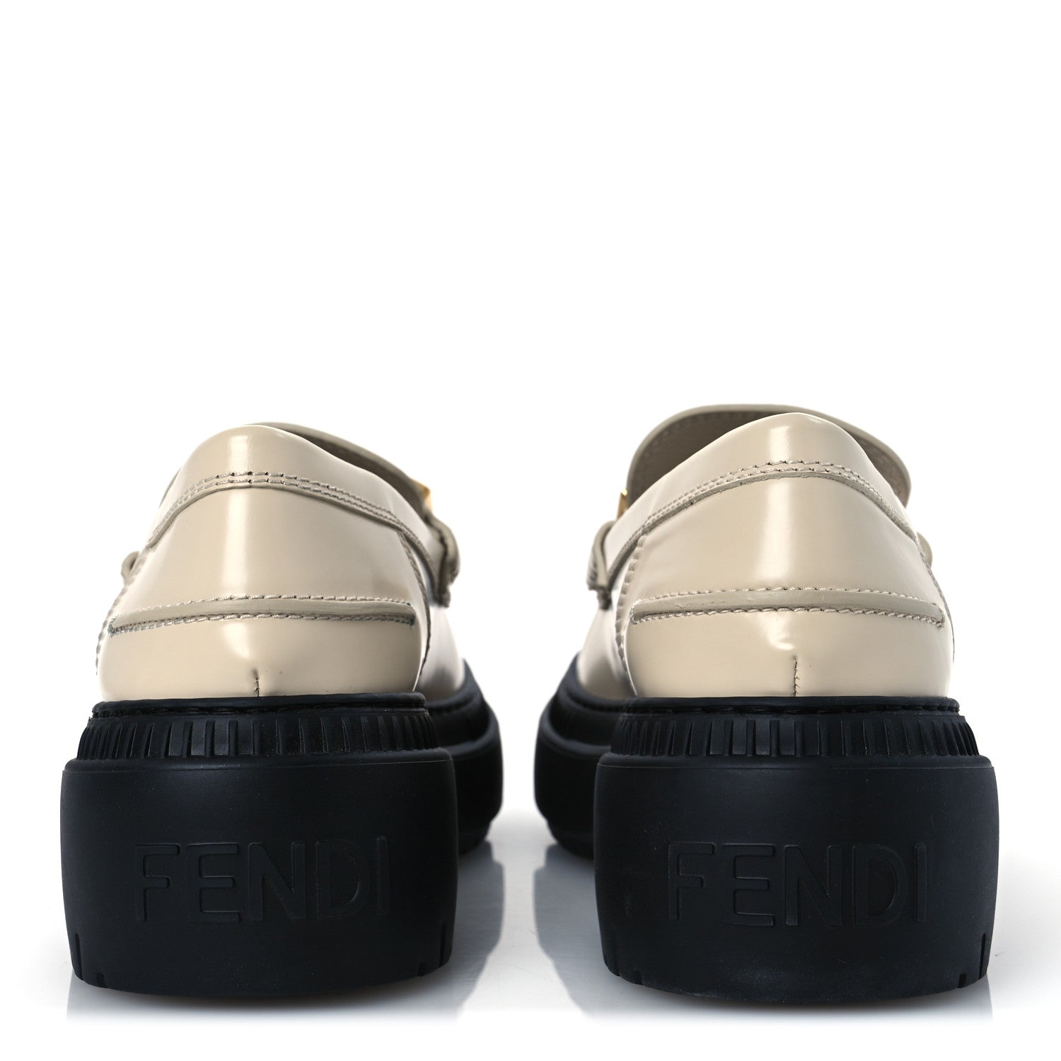 Fendi Vitello Abrasivato Fendigraphy 50mm Loafers 40 Blanco Babe 6 of 13