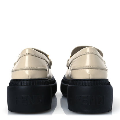 Fendi Vitello Abrasivato Fendigraphy 50mm Loafers 40 Blanco Babe 6 of 13