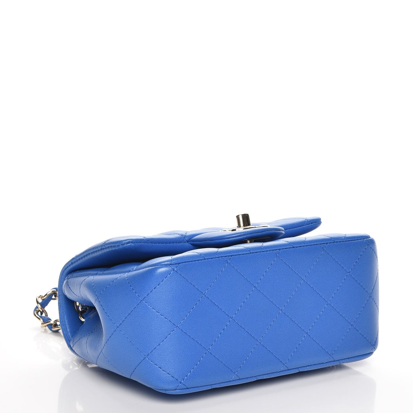 Lambskin Quilted Mini Square Flap Blue