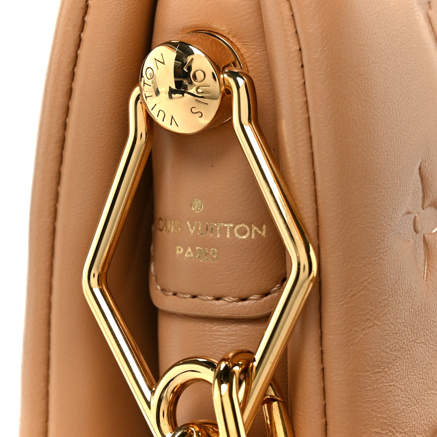 Louis Vuitton Lambskin Embossed Monogram Coussin PM Camel 8 of 11