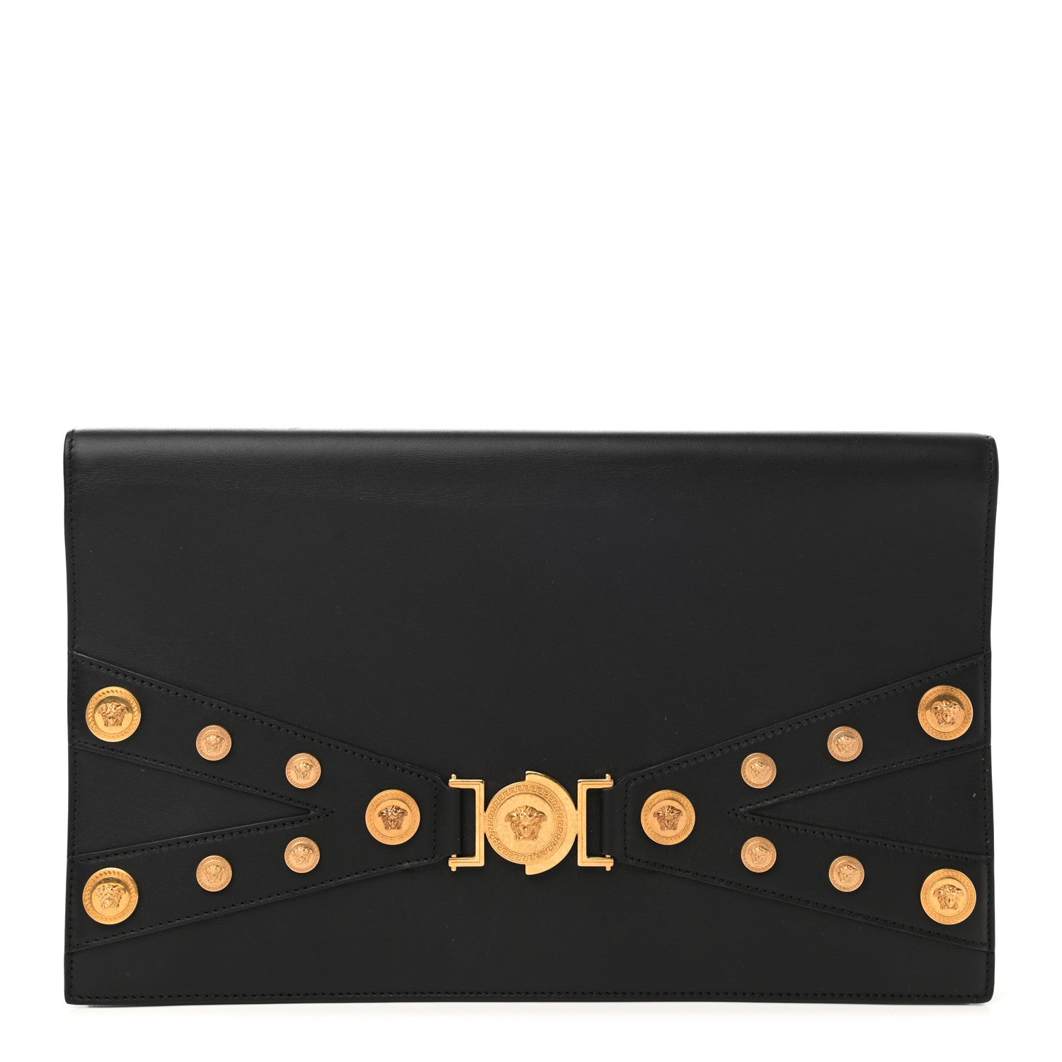 Versace Calfskin Medallion Tribute Clutch Black 1 of 10