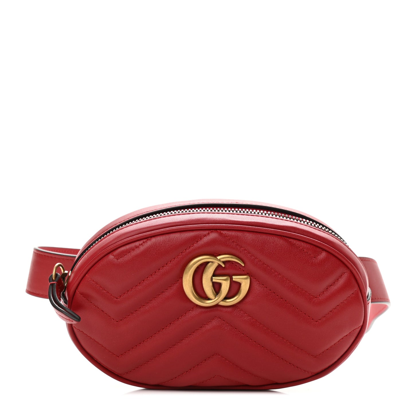 Calfskin Matelasse GG Marmont Belt Bag 85 34 Hibiscus Red