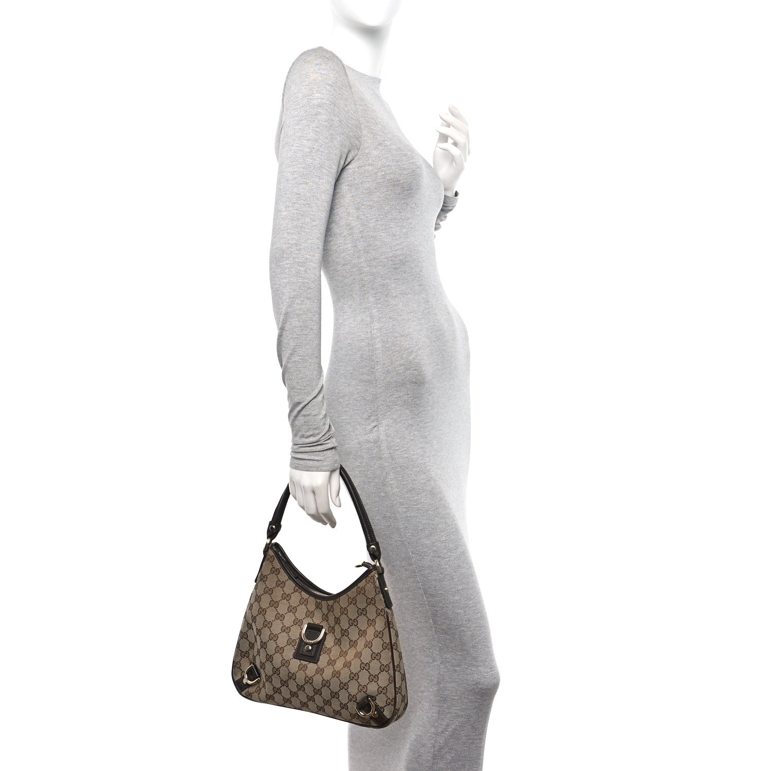 Gucci Monogram Medium Abbey D Ring Hobo Brown 2 of 13