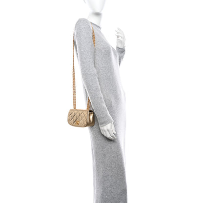 Chanel Metallic Lambskin Quilted Multi Chain Single Flap Gold 2 of 12