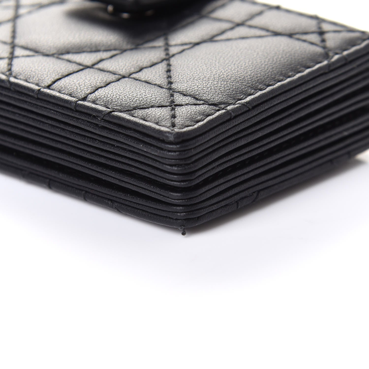 Christian Dior Ultra Matte Calfskin Cannage Lady Dior 5-Gusset Card Holder Black 10 of 11