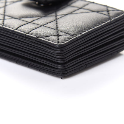 Christian Dior Ultra Matte Calfskin Cannage Lady Dior 5-Gusset Card Holder Black 10 of 11