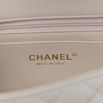 Chanel Caviar Quilted Mini Top Handle Rectangular Flap Beige 8 of 9