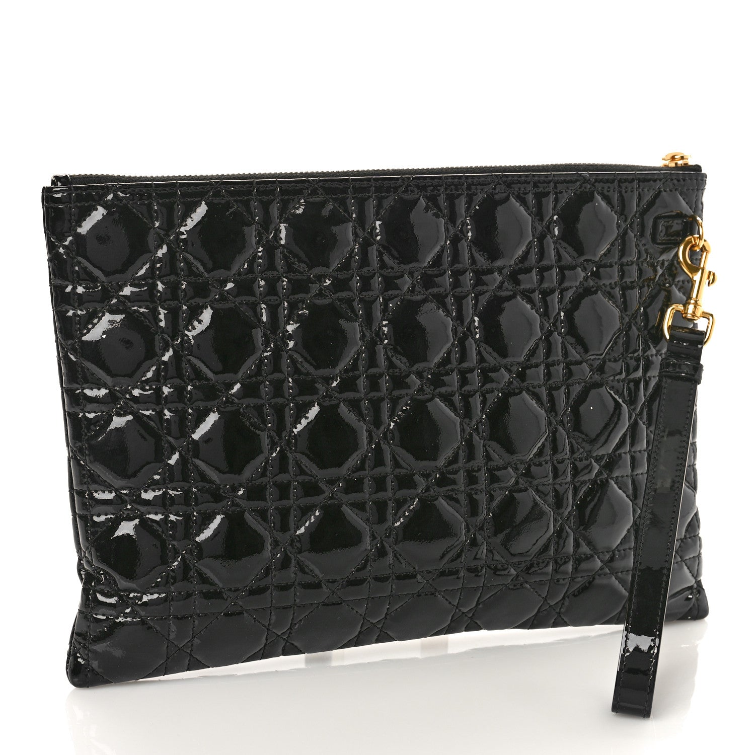 Christian Dior Patent Cannage Large Caro Daily Pouch Black 3 of 11