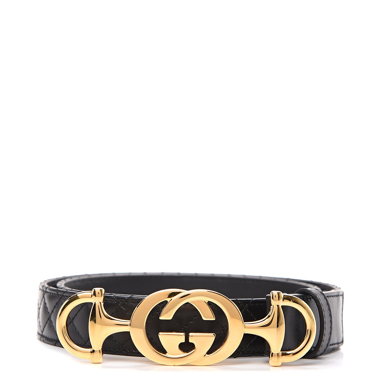 Gucci Calfskin Trapuntata Zumi 30mm Belt 85 34 Black 1 of 5