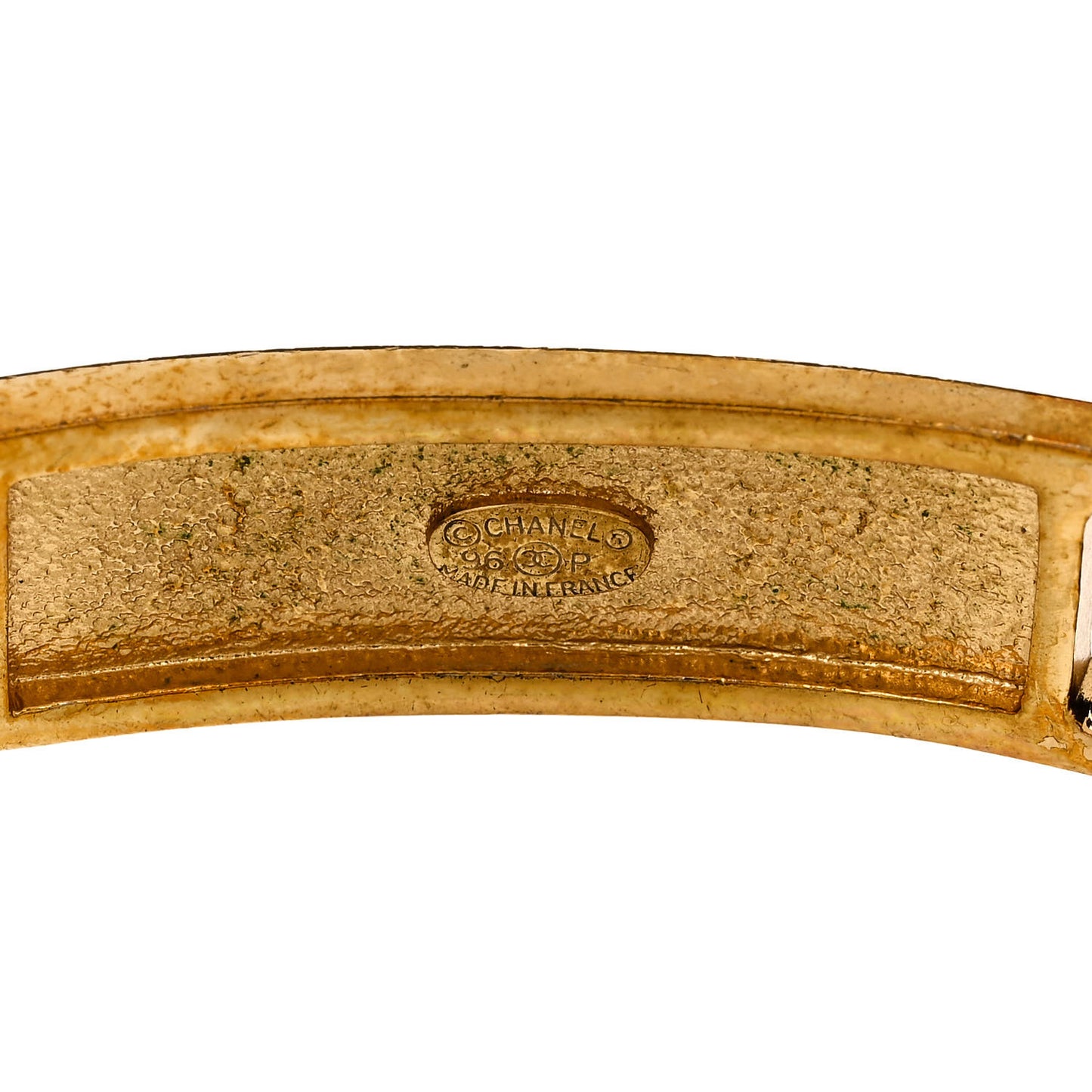 Metal Lambskin Name Plate Bracelet Black Gold