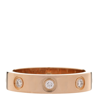 Cartier 18K Pink Gold 8 Diamond 4mm LOVE Wedding Band Ring 48 4.5 1 of 4