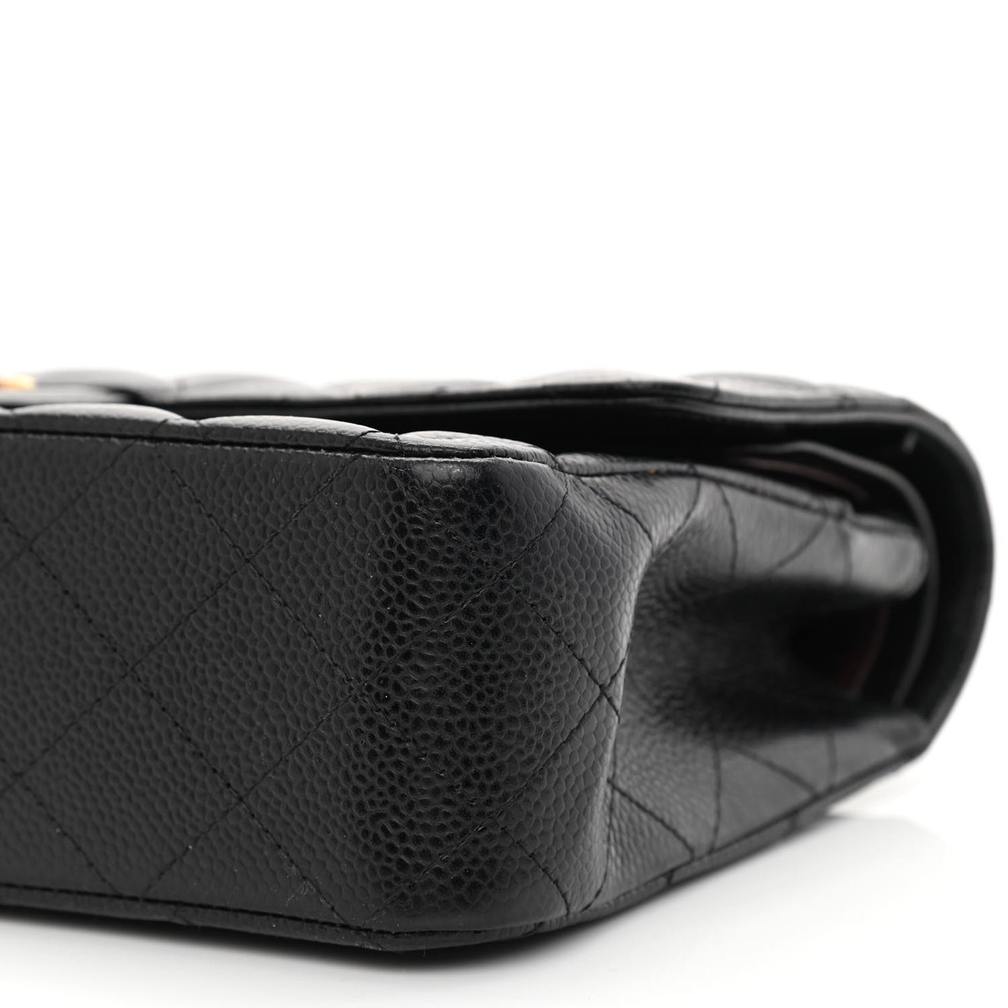 Caviar Quilted Medium Double Flap Black