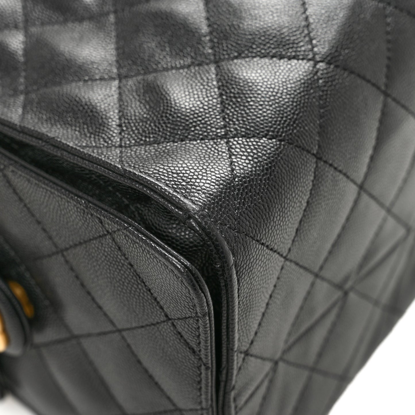 Caviar Quilted Medium Chanel 25 Handbag Black