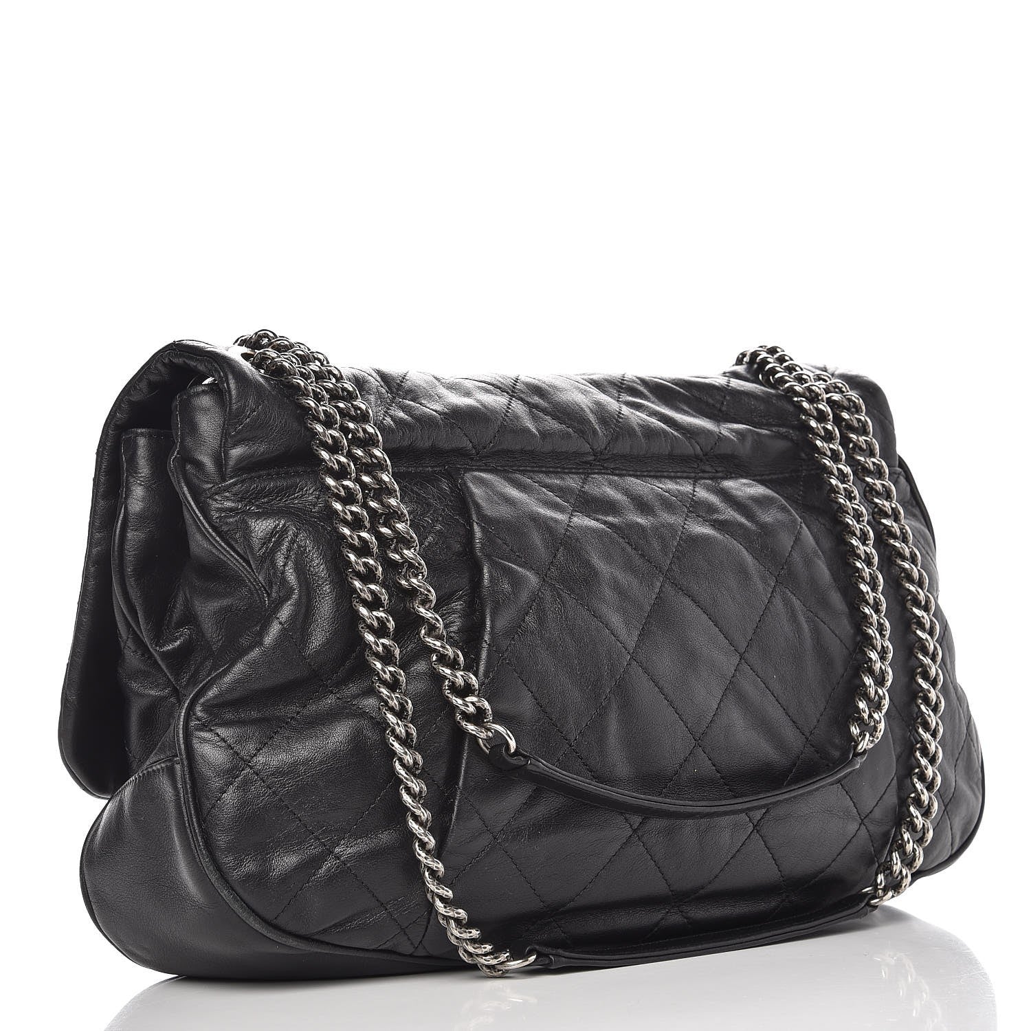 Chanel Calfskin Coco Pleats Flap Black 3 of 10