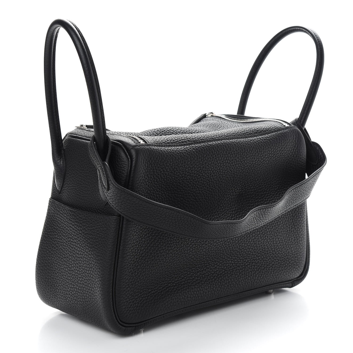 Hermes Taurillon Clemence Lindy 26 Black 2 of 8