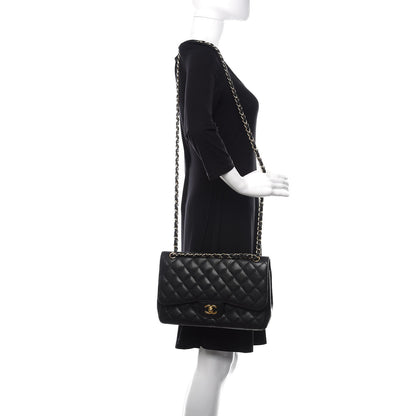 Chanel Caviar Quilted Jumbo Double Flap Black 3 of 11