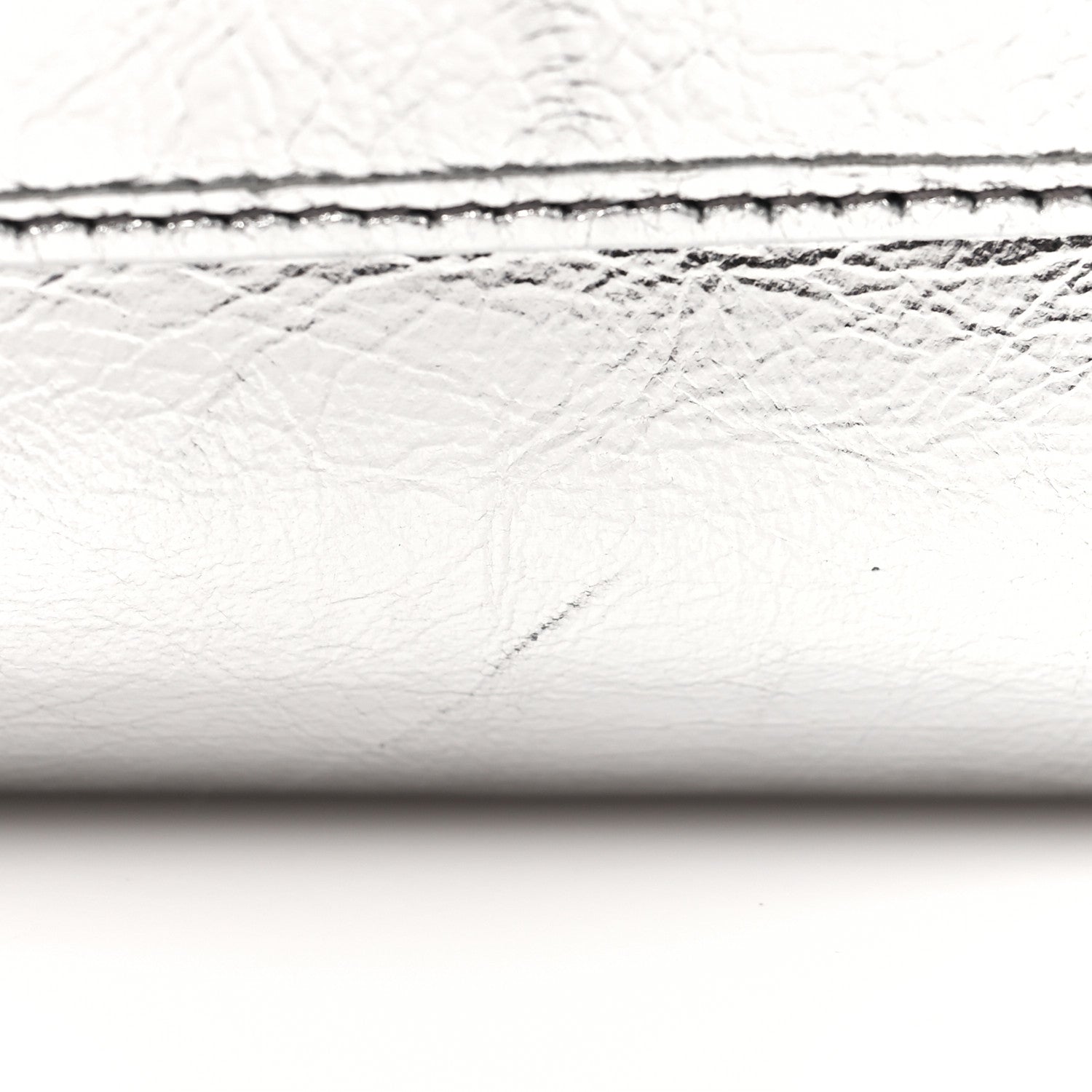 Saint Laurent Metallic Crinkled Calfskin Belle de Jour Chain Clutch Silver 16 of 16
