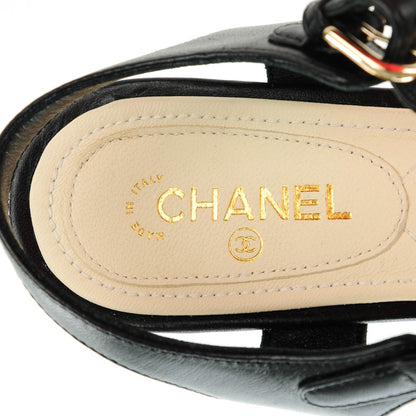 Chanel Lambskin Quilted Reissue Chain Sandals 36.5 Black 7 of 8