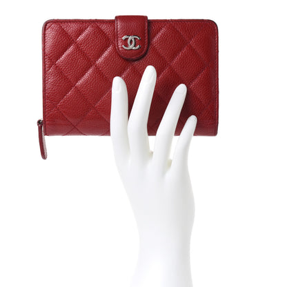 Chanel Caviar Quilted CC French Wallet Red 2 of 12