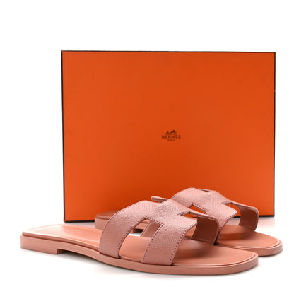 Hermes Epsom Oran Sandals 38.5 Rose Aube 9 of 9