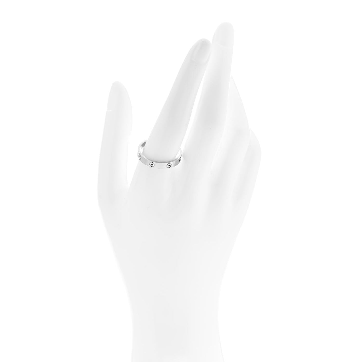 18K White Gold 3.5mm LOVE Wedding Band Ring 63 10.25