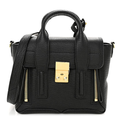 3.1 Phillip Lim Textured Calfskin Mini Pashli Satchel Black 1 of 10