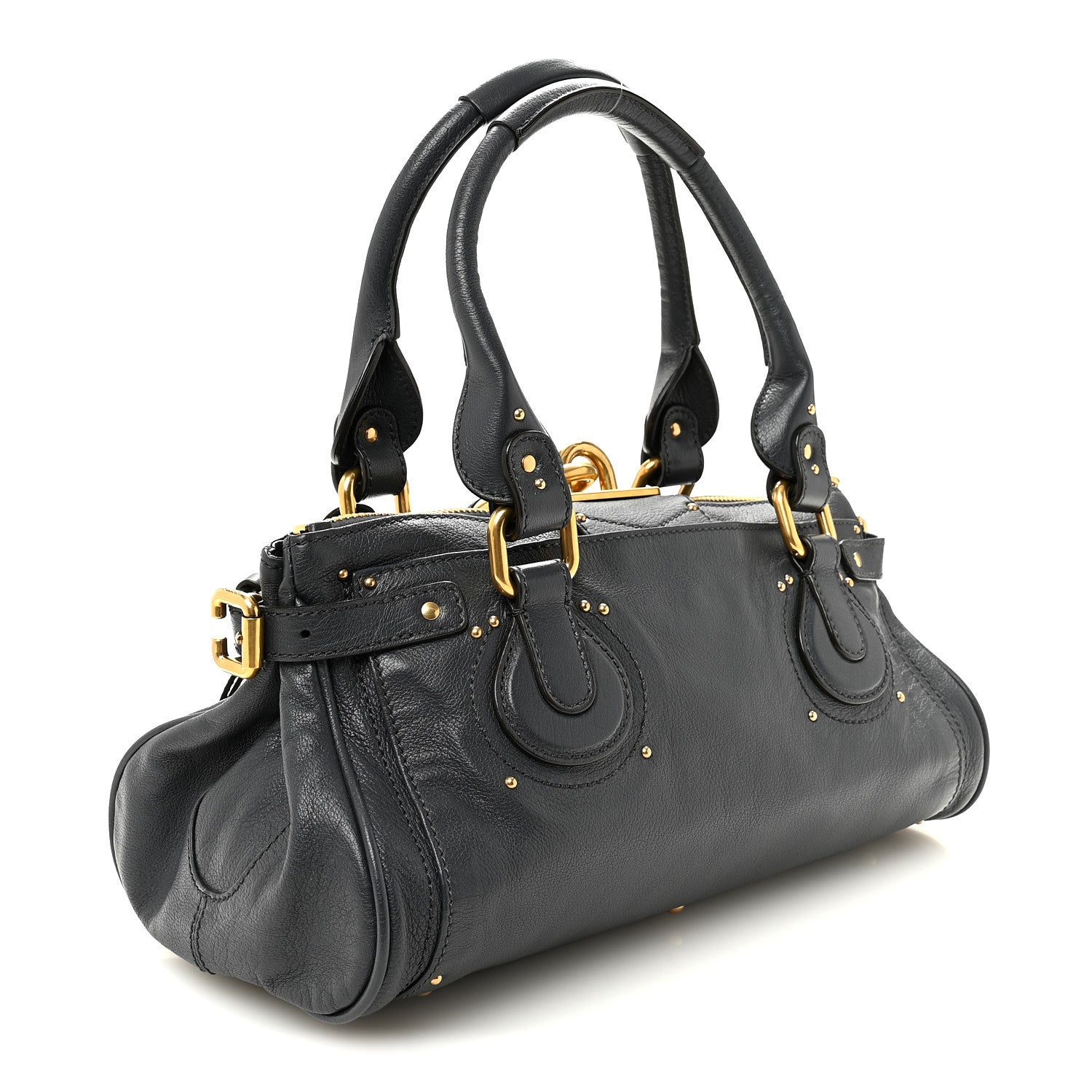 Chloe Grained Buffalo Paddington Black Navy 3 of 9