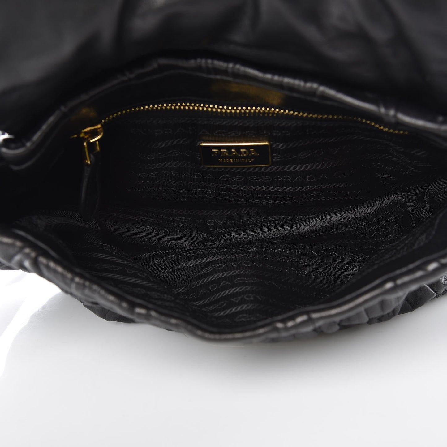 Nappa Dressy Gaufre Flap Bag Black