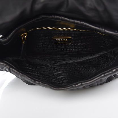 Prada Nappa Dressy Gaufre Flap Bag Black 5 of 10