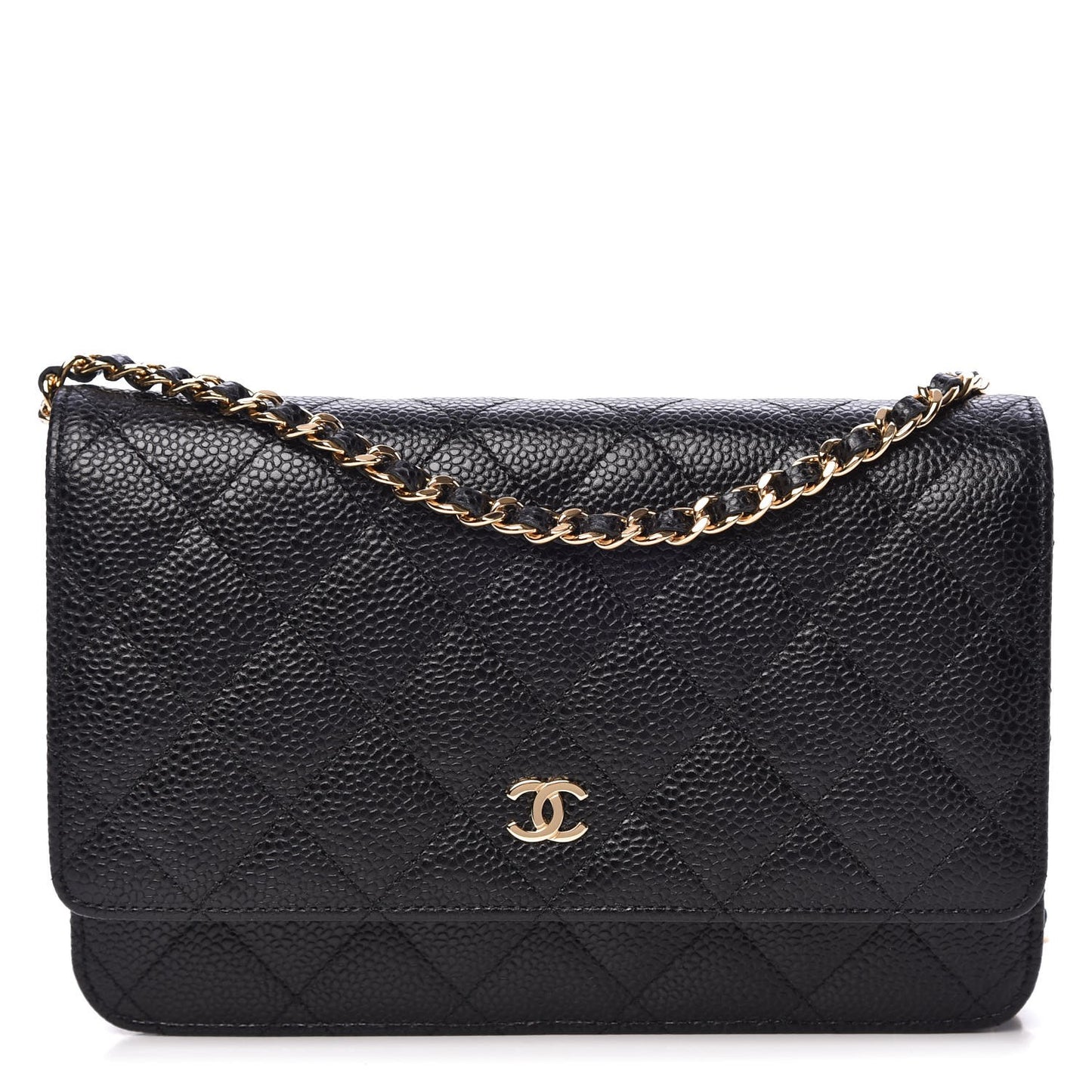 Caviar Quilted Wallet On Chain WOC Black