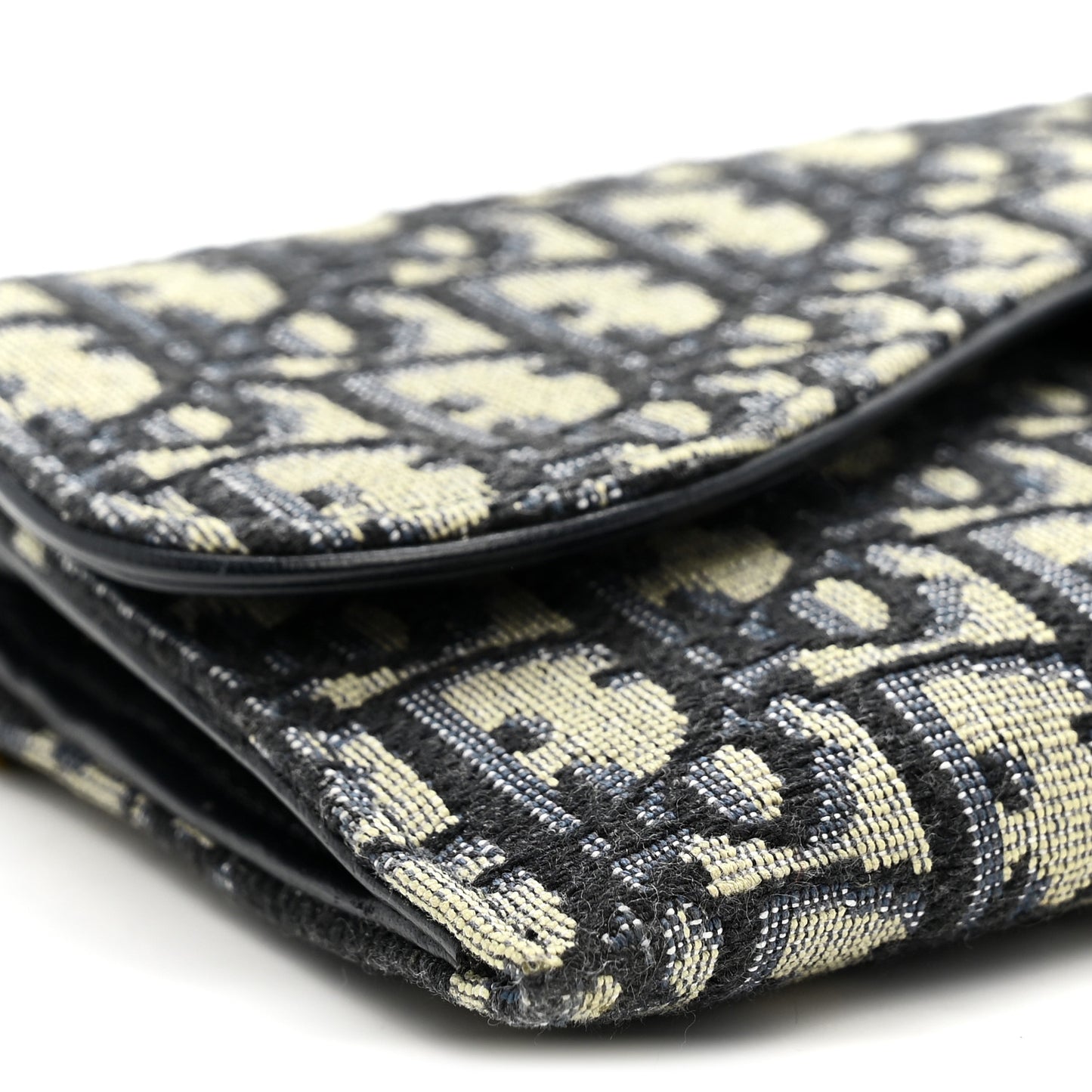 Oblique Saddle Chain Long Wallet Blue