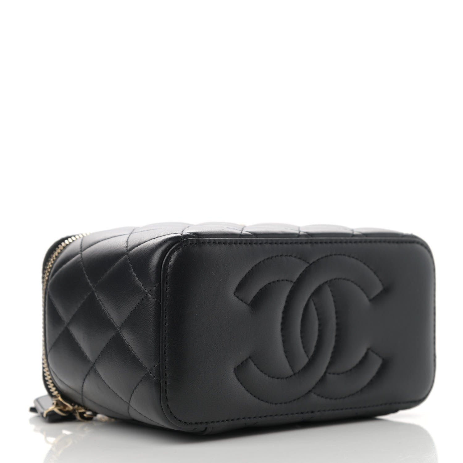Chanel Lambskin Quilted Small Top Handle Vanity Case With Chain Black 4 of 12