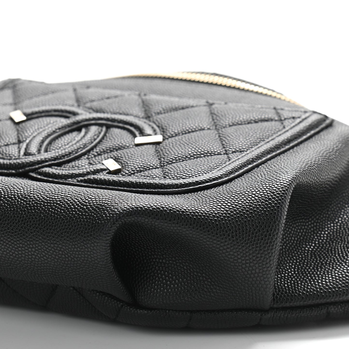 Caviar Quilted Filigree Waist Bag Black