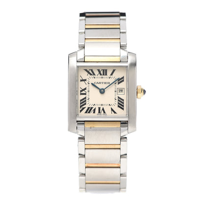 Cartier Stainless Steel 18K Yellow Gold 25mm Tank Francaise Quartz Watch 1 of 6