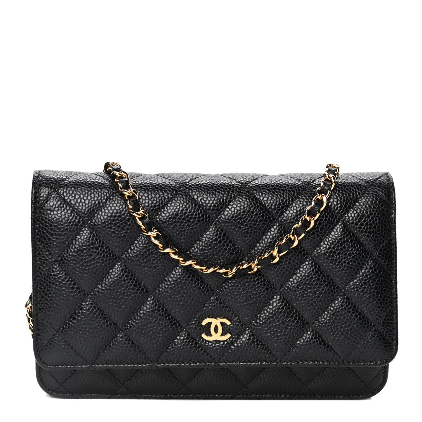 Caviar Quilted Wallet On Chain WOC Black