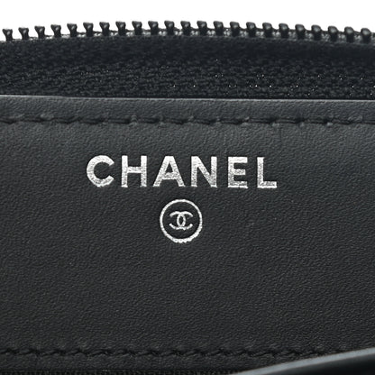 Chanel Patent Calfskin Quilted Boy L-Gusset Zip Wallet Black 5 of 8