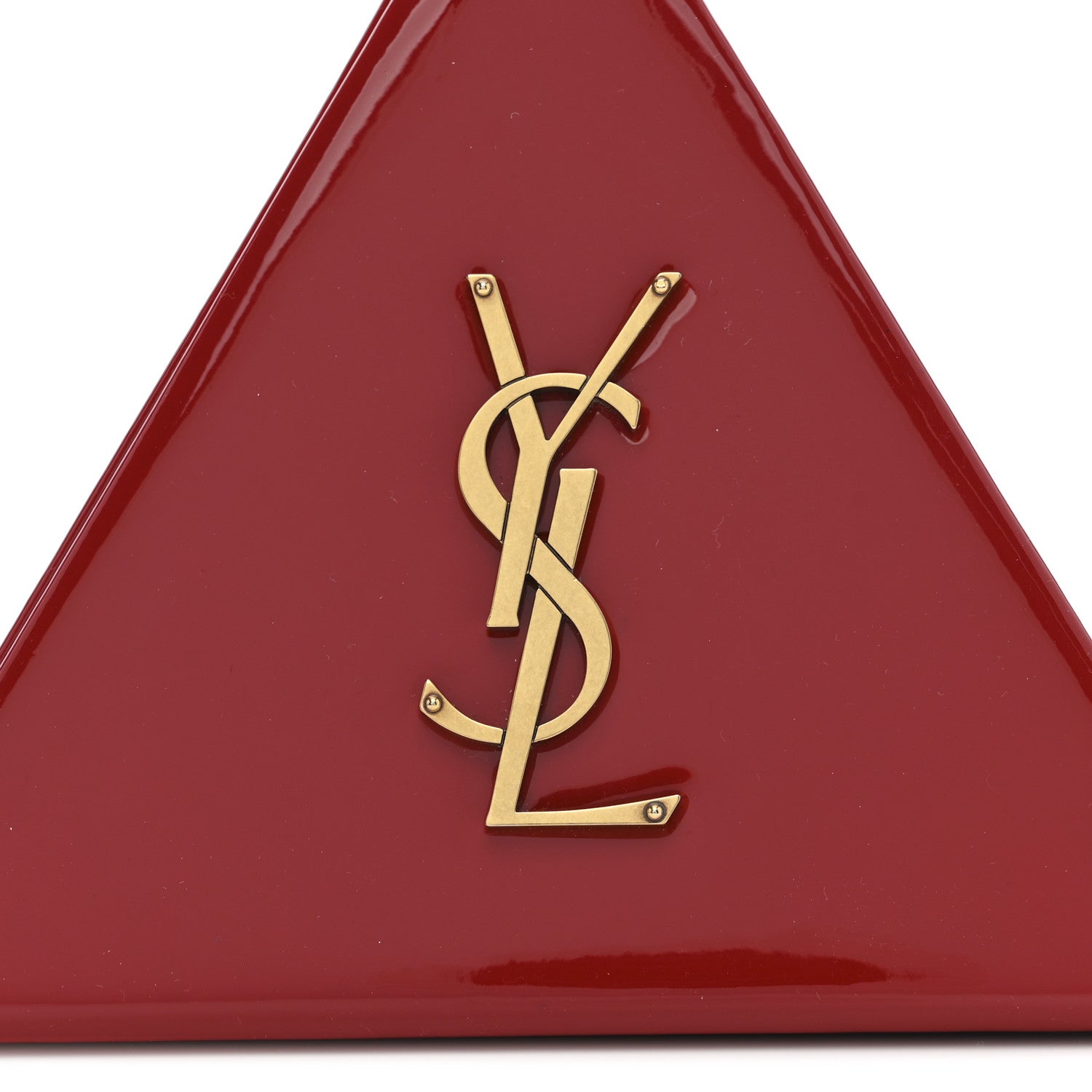 Saint Laurent Patent Pyramid Clutch Rouge 7 of 7