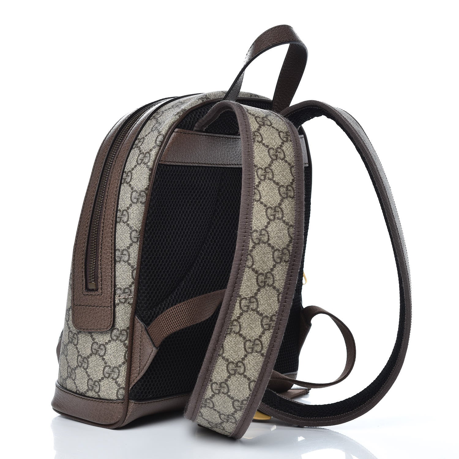 Gucci GG Supreme Monogram Calfskin Web Small Ophidia Day Backpack Beige Ebony New Acero 3 of 7