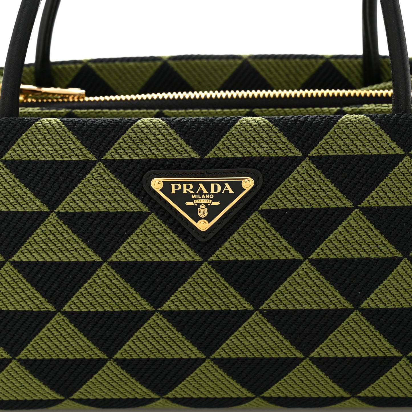 Jacquard Triangolo Symbole Embroidered Small Shoulder Bag Black Edera